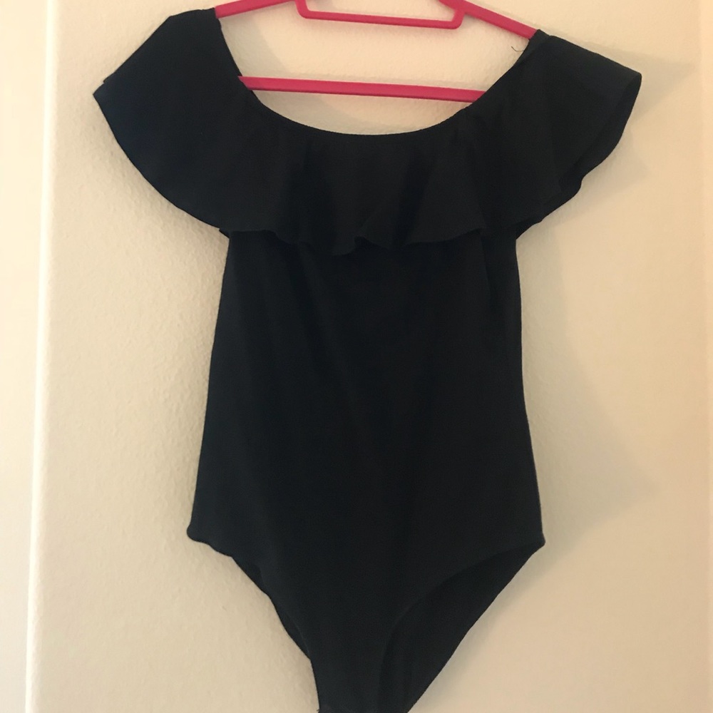 Black Off the Shoulder Bodysuit